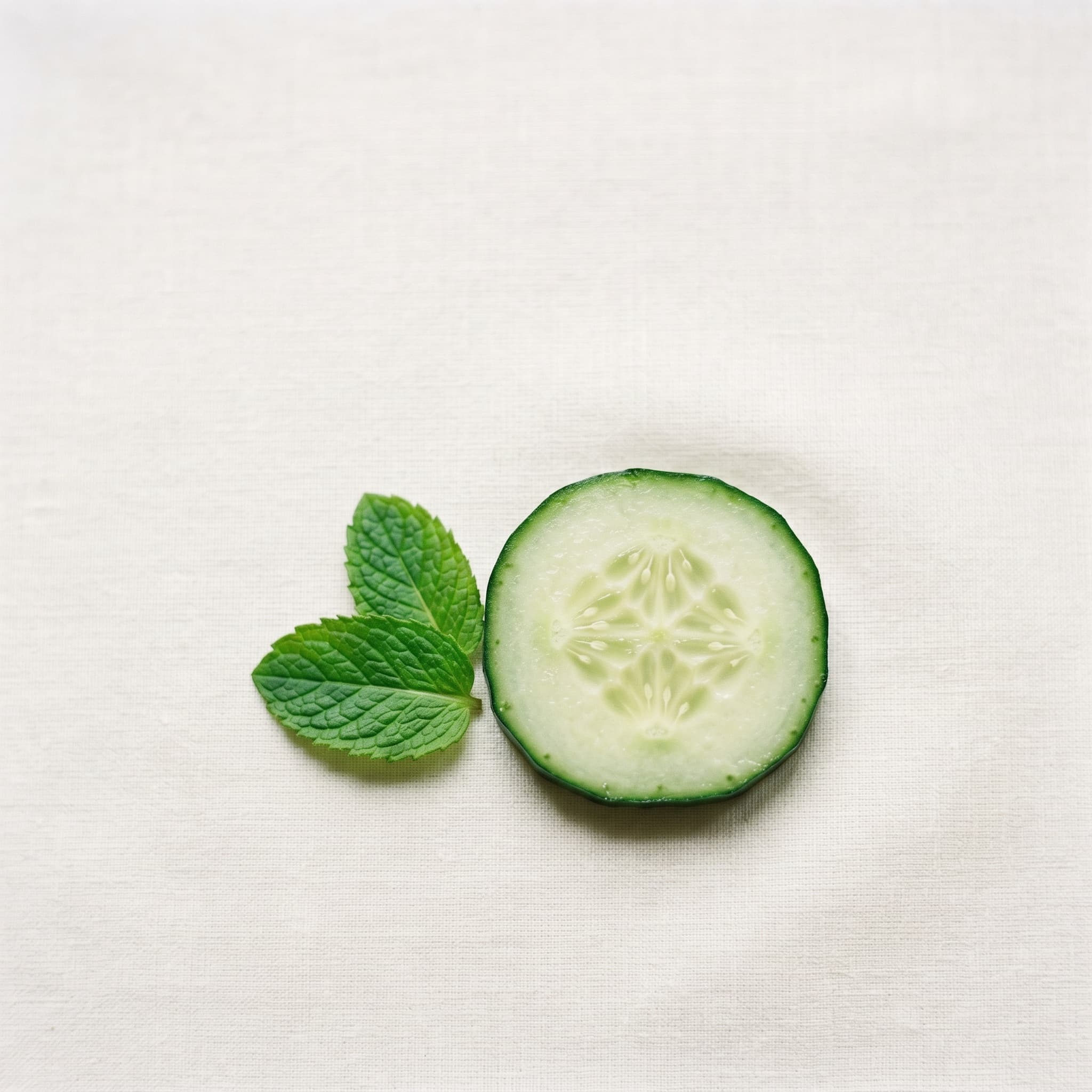 Cucumber and mint, gently.